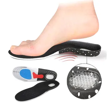 Силиконови Спортни стелки Ортопедични Поддръжка на свода на стъпалото Спортна уплътнение за обувки Гел Стелки за бягане, Мъжки Дамски Ортопедични Дишащи възглавнички за бягане