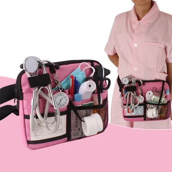Поясная чанта за медицински сестри с множество джобове, колан-органайзер с регулируем поясным колан, Поясная чанта за инструменти за медицински сестри, преносим чанта-органайзер за инструменти за медицински сестри