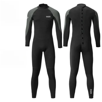 Мъжки водолазный костюм за цялото тяло, 3 мм неопреновый неопрен Shorty цип на задната следа и предната следа за гмуркане, гмуркане с шнорхел, сърф, бански костюм
