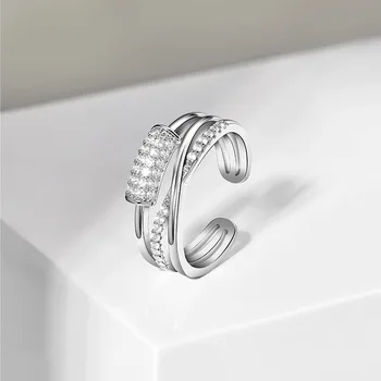 2023 Южна Корея Ново Геометрично който отваря пръстен с Кръст Модерен Елегантен и Прост пръстен Дамски бижута