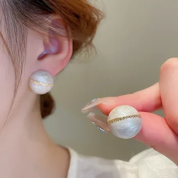 Корейски Нови Семпли Обеци-карамфил с топки от бял емайл за жени, модни бижута, Темпераментни окачване, подаръци от Brincos