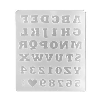 Английската азбука Форми от епоксидна смола главни букви Цифри 0-9 Силиконова форма