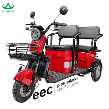 2024 Електрическа триколка за малки Рикши Пътнически Триколка на 3 места Мобилен Скутер за пътника