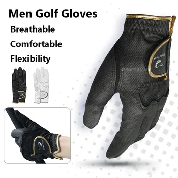 Цельнокроеные мъжки ръкавици за голф на лявата си ръка, Мъжки Дишащи Ръкавици от микрофибър, Мъжки Еластични Спортни ръкавици, абсорбиращи потта.