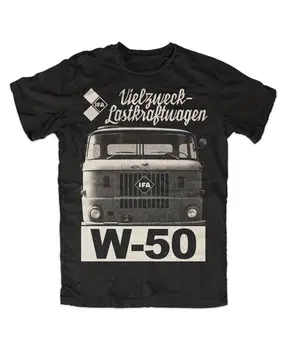 Тениска ИФА W 50 черна S - 5XL truck eastern gland retro L60 Ludwigsfelde ГДР LPG