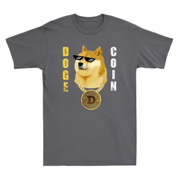 Dogecoin, валута Thug, слънчеви очила Doge е забавна мъжка тениска Gangsta