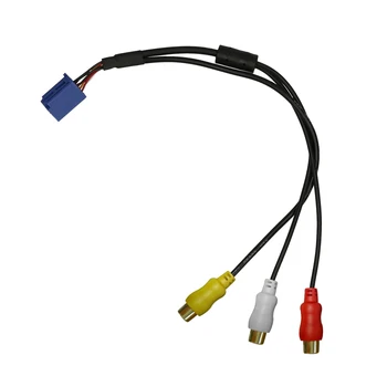 Plug RCA/изход адаптер за кола Кабел VTR 6-пинов син A/V за смяна на пристанището