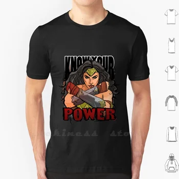 Тениска Know Your Power Памук 6Xl Wonder Strong Women Ww Cinema Hq Movies Heroes Power Mutant Grl Pwr Girl Power Girls Червен