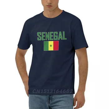 100% Памук Флаг Сенегал с писмото по образец, Ризи с къс ръкав, Мъжки Дамски унисекс облекло, тениски, потници, тениски 5XL