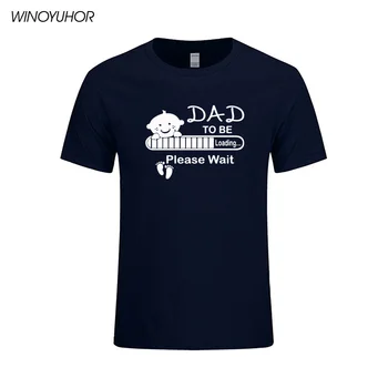 Летни Нови Тениски Dad To Be Смешни, Чакащи за Качване на Детето, Мъжки Ежедневни Блузи С Кръгло деколте И Къс Ръкав, Модни Памучни Мъжки Тениски