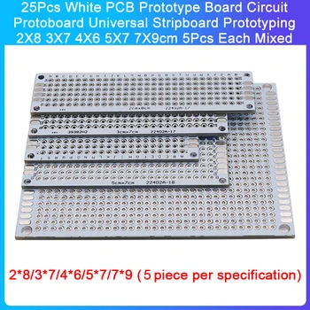 25шт Бяла Печатна Платка Прототип Заплата Circuit Protoboard Универсална Стрипборд За създаване на Прототипи на 2X8 3X7 4X6 5X7 7x9 cm По 5шт Всеки Разход