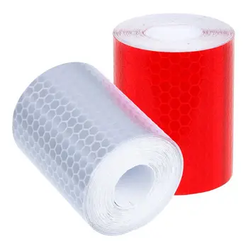 2 бр 50 мм × 3 м тиксо Предупредителен лентата, Отразяваща лента Защитна standalone, маркировъчна лента Бяла и червена