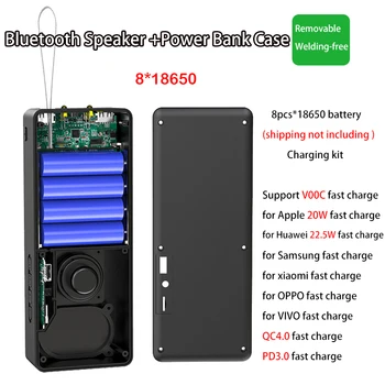 Бързо зареждане Капаци за батерии 18650 Кутия за съхранение на батерията без батерия USB Type C PD зареждане за iPhone Huawei, Xiaomi