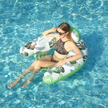 Надувное плаващ стол за басейн Надуваем серия за вода в открития басейн, Плаващ легло Популярна Снимка Седалка с отвор за чаши