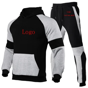 2023 Създаване На Лого Напълно Нов Модерен Хлопчатобумажный Спортен Костюм Мъжки Есенни Панталони Hoody Пуловер Две Спортни Облекла За Бягане