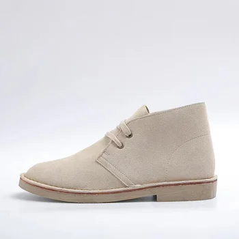 Обувки-дезерты от телешка кожа в британския стил, мъжки кожени реколта обувки дантела, обувки за инструменти, мъжки обувки на работната платформа