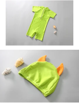 2024 Детски бански костюм от една част с изображение, за момчета и момичета, детски слънцезащитен быстросохнущий бански с цип за момчета на средна и по-напреднала възраст