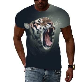 Летни тенденция тениски с изображение на Животно е Тигър, Модерни Ежедневни тениски с 3D-принтом и къси ръкави в стил хип-хоп trendyol men ' s store