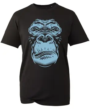 Тениска с изображение на лицето на горила, забавно ядосан маймуна, саркастичен топ с участието на лица на горили, горски животни