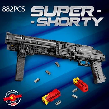 882 бр. военен пистолет технология Super Shorty Shotgun Градивен елемент на модел на филма игра на Оръжие Тухли Играчки за Коледни подаръци за деца