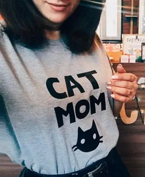 Sugarbaby Cat Mom Тениска Cat Lover Tumblr Тениски Crazy Cat Lady Cat Tee Дамски Блузи И Тениски Графична тениска Директен доставка