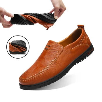 Италианската Мъжки Обувки За Шофиране 2023 Г., Официални Лоферы От Естествена Кожа За Мъже, Луксозни Маркови Ежедневни Мокасини Без Закопчалка, Chaussure Homme 47