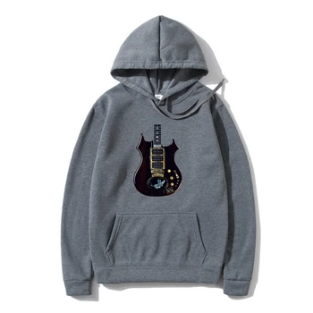 Качулки _Jerry Garcia Guitar_ Кошмарен Черна Горна дреха от 100% памук, 2Xl 16Xl с качулка