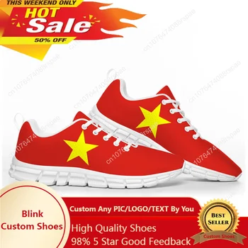 виетнамски Флаг Спортни Обувки Мъжки Дамски и Юношеските Детски Маратонки Виетнам Ежедневни Изработени По Поръчка Висококачествени Обувки За Двойки