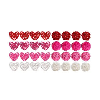 32ШТ 2-инчовите Балони във формата на сърце и кръгли Ротанговые Топки на Свети Валентин Декоративни Сватбени Плетени Топки