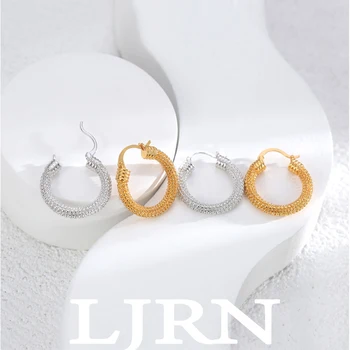 2023 Нова мода обици-обръч в минималистичном корейския сребърно-златен цвят, Метални обеци персонализиран дизайн за жени, вечерни украса