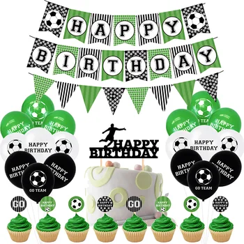 1 комплект футболни балони, банери за парти в чест на рождения Ден, торти, празнични украси за футболните фенове, детски играчки