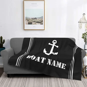 Черна морска тапицерия, одеало с котви, Меко фланелевое Потребителско одеяло, Дышащее топлинното спално бельо и пътното одеяло