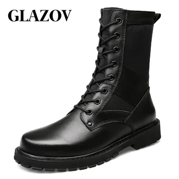 Размер на 37 ~ 50, мъжки обувки в ретро стил, есенно-зимни обувки от естествена кожа, водоустойчив работа и защитни обувки, мъжки качествени ботильоны