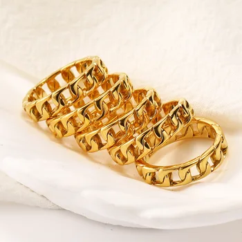 Елегантен пръстен-на веригата за доставки NK 5 мм За жени, мъжки аксесоари, прости сватбена декорация от неръждаема стомана златист цвят, подарък за рожден ден 2023