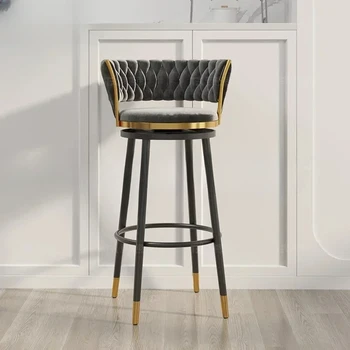 Прости луксозни бар столове скандинавски оригиналност, Единични бар столове под пара, за украса на суета, мебели за бар Vanity Sillas Comedor