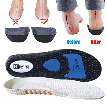 Ортопедични стелки за обувки, Мъжки обувки Вътрешна подметка Еластична Амортизирующая спортна стелка за джогинг при плоскостопии Поддръжка на свода на стъпалото