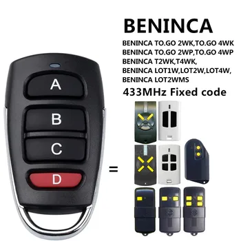 BENINCA TO.GO 2WP / TO.GO 4WP дистанционно управление на гаражни врати 433 MHZ с фиксиран код за управление на врата клонирането команден ключодържател