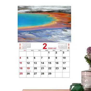 Календар на 2024 2024 година Природни Пейзажи Стенен Календар Колекция от Снимки на Природата Месечен Календар За Хола Спалня на Кабинета