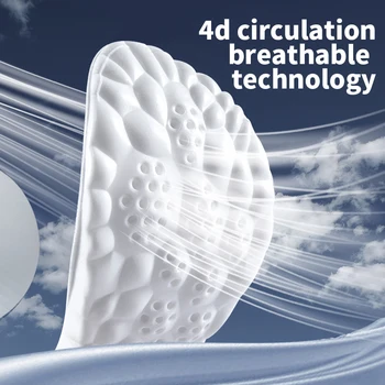 Технология 4D Cloud Спортни стелки за обувки Подметка, от изкуствена кожа Мека дишаща Амортизирующая възглавница Ортопедични стелки за бягане