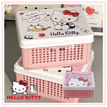 Кутия за съхранение на Kawaii Hello Kitty, тенис на маса Сгъваема Козметични органайзер, Скъпа кутия за съхранение на малките неща в гардероба, Нова