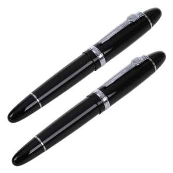 2X черно-сребриста писалка с дебелина 159 мм с перо M за подаръци и бижута, САЩ