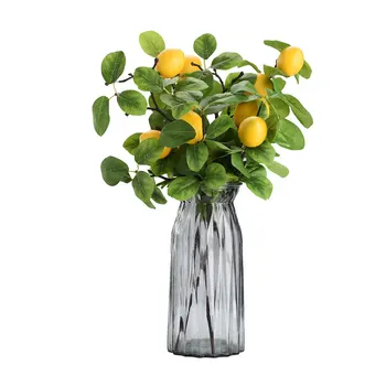 Фалшиви плодове 40 X 5 X 5 см 40 см Начало декор Жълто Подпори за сватбени партита Зелена Пластмасова имитация на клони лимон