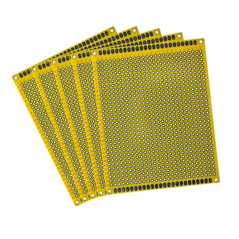 5ШТ Печатна платка Жълта двустранен такса 7 * 9 см ПХБ САМ Универсални печатни платки