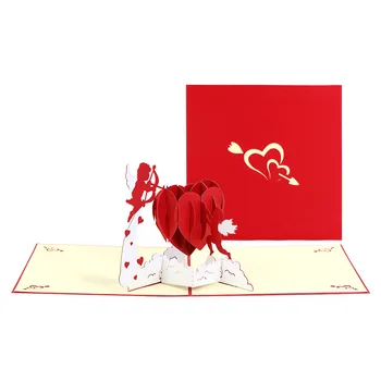 3D поздравителна картичка за Свети Валентин Креативен подарък Поздравителна картичка за Свети Валентин Подарък двойка на Коледа от куче на баща ми