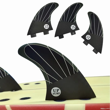UPSURF FCS M / L Перки За сърфиране Плаващ Борда, За да сърфирате С Три Перки И Двойни Первази Основа От Въглеродни Влакна Комплект Подруливающих Акула Дизайн на Плавниците, За да сърфират