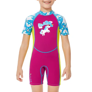 Детски неопрен 2-5 мм, детски едно парче водолазный костюм, костюм за сърф за момичета, юноши, деца, с цип отзад