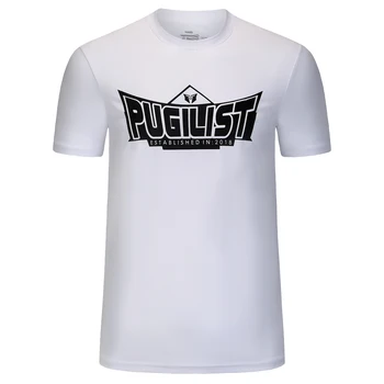 Светът бокс тениска PUGILIST crown mua thai sports, быстросохнущий еластичен тренировъчен спортен жилетка, хладно отличава със спокойна суха риза-бял/черен