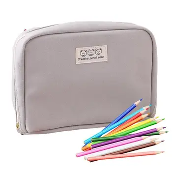Молив случай е с Голям капацитет, чанта за химикалки, молив случай за моливи, голям молив случай за писалки, приятен и удобен за моливи, линийка, ножица.