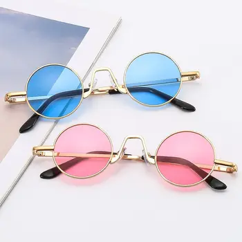 Метални слънчеви очила в стил хипи със защита UV400 Малки кръгли слънчеви очила за жени и мъже в ретро стил, пънк очила
