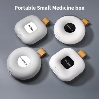 Преносима в два цвята водоустойчива кутия за хапчета за 4-6 мрежи, кутия за съхранение с голям капацитет, проста кутия за лекарства, която лесно може да вземете със себе си